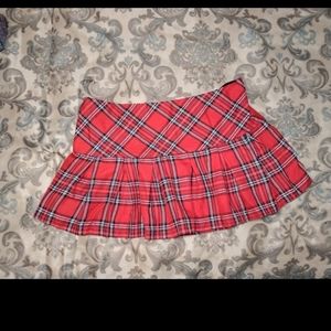 Plaid mini school girl skirt